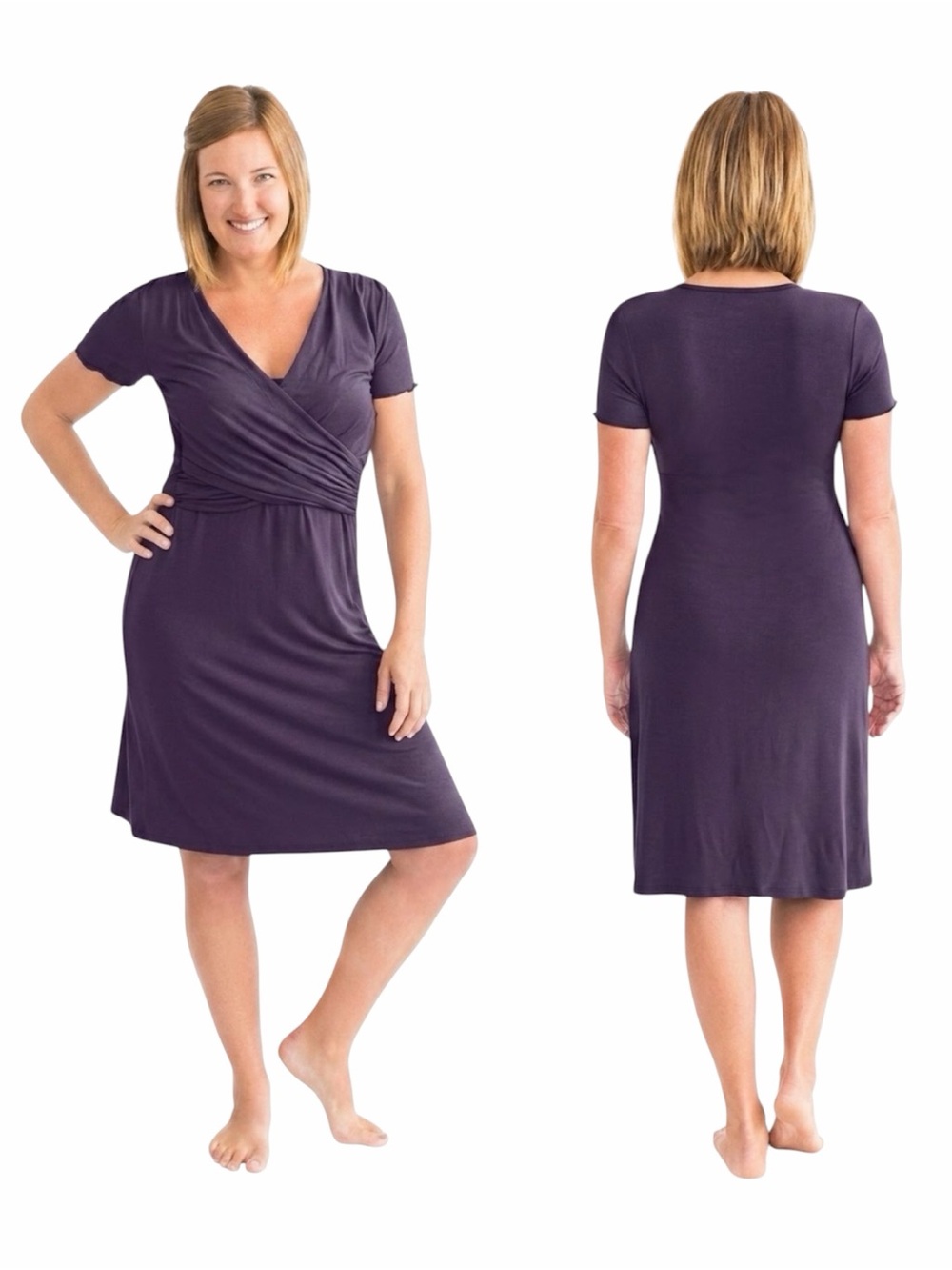 Kindred Bravely | Luisa Wrap Front Nursing Postpartum Dress Purple Size XL